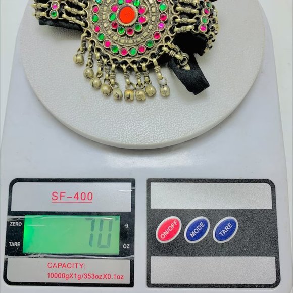 Afghan Multicolor Mathapatti, Tribal Kuchi Headpiece, Hair Jewelry main image 8